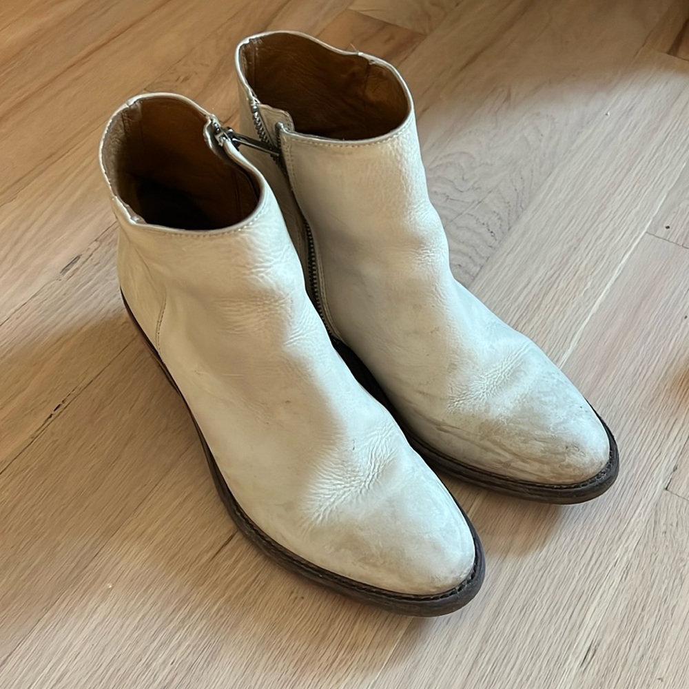 FRYE booties.  Size 9. Bone color. All leather.